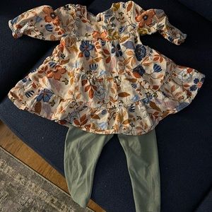 Floral dress with leggings